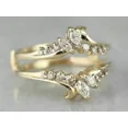 thumbnail image 2 of 2 Ct Round Cut White Moissanite Women Enhancer Guard Ring 14k Yellow Gold Plated, 2 of 3