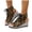 Coffee, variant on Women's Fashion Lace Up Wedge Platform Canvas Sandals Open Toe Hollow Out Slip On Sneakers Summer Leopard Print Ankle Boots White Size 9.5