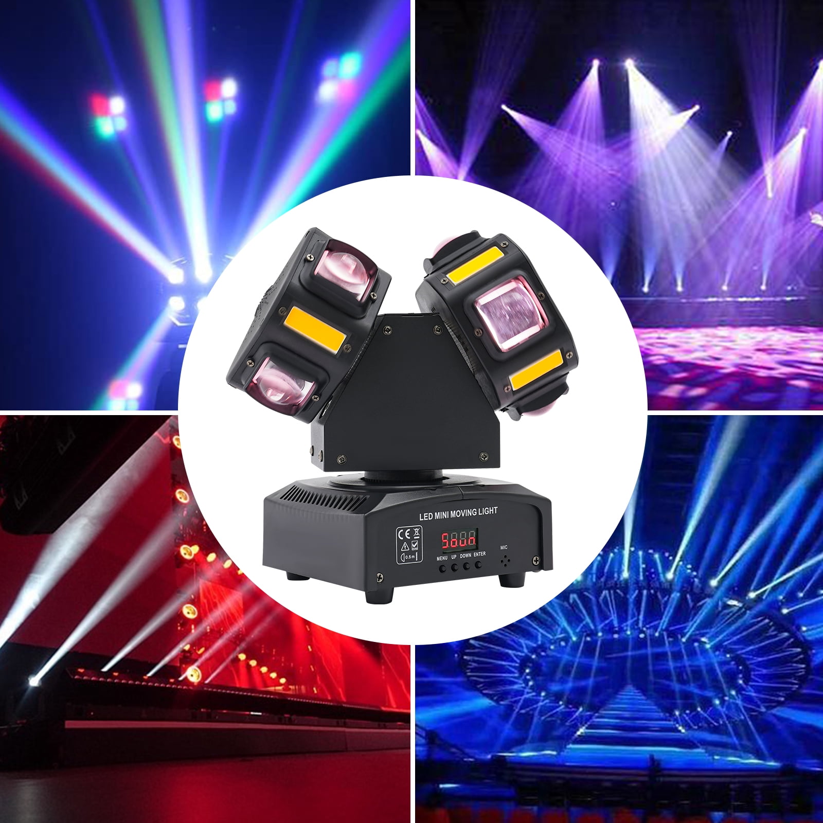 Wildnix RGB Stage Lights with High Precision Scanning, Adjustable Lighting Speed, DMX512 Control, Ideal for Parties and Events