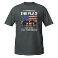 thumbnail image 2 of I Stand For The US Distressed Flag Quote Cross T-Shirt T-Shirt (Dark Heather, L), 2 of 2