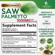 Saw Palmetto for Men - 3X Strength Prostate Health Supplements for Natural Mens Urinary Health Support - with Stinging Nettle and Pumpkin Seed Extract - Prostate & Hair Health Support - 120 Capsules