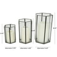 thumbnail image 3 of CosmoLiving by Cosmopolitan 3 Holder Clear Metal Geometric Hexagon Shaped Candle Lantern with Clear Glass, Set of 3, 3 of 11