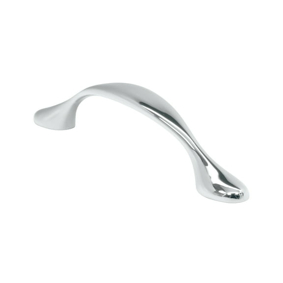 10 Pack Flare Style 3-3/4" (96mm) Hole Center, 4-31/32" Length, Contemporary Cabinet Hardware Pull/Handle, Chrome
