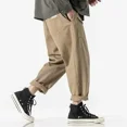 thumbnail image 3 of Pantalones cargo para hombre, rectos, negros, anchos, de alta calidad, estilo callejero, Y2k, informales, vintage, largos, estilo emo, Harajuku, 3 of 5