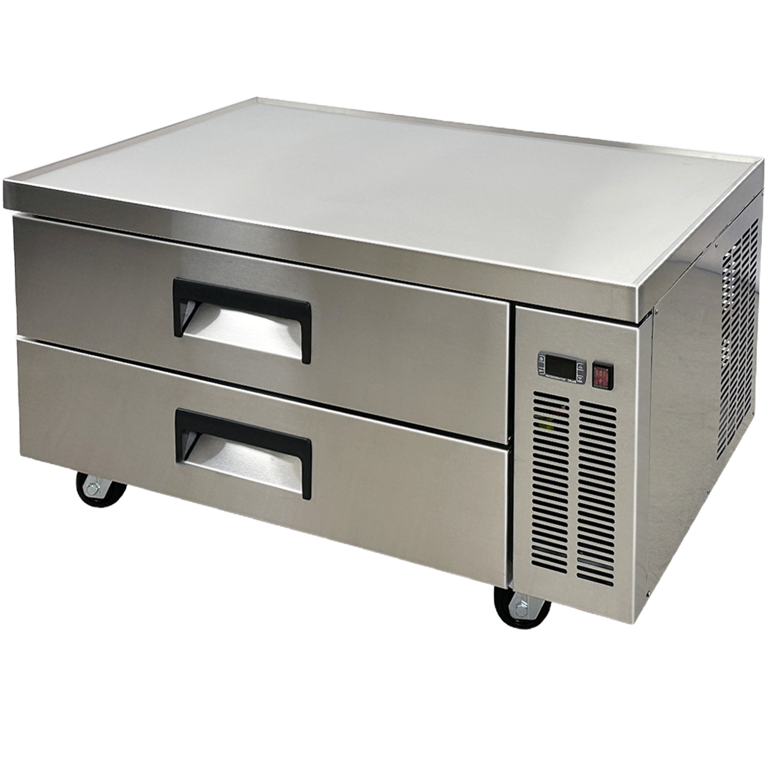 48" Refrigerated Chef Base Refrigerator, 2 Drawer Stainless Steel Commercial Undercounter, 33–41°F Digital Control, R290, 115V, NSF/ETL