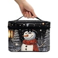 thumbnail image 3 of HELLHERO Snowman Lantern Night Makeup Bag Organizer Travel Make Up Organizer With Brush Storage Wide-open Double Zipper for Women Men, 3 of 6