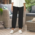 thumbnail image 5 of Women Loose Straight Summer Pants High Casual Waist Long Solid Women's Pants, 5 of 7