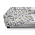 thumbnail image 3 of USA Soft Flannel Fleece Throw Blanket, Liberty New York City Hotdog Manhattan Bridge American Illustration, Cozy Plush for Indoor and Outdoor Use, 60" x 80", Yellow Grey White, by Ambesonne, 3 of 6