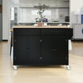 thumbnail image 2 of Fulvari Kitchen Island Cart Cabinet With 2 Drawers, 4 Doors, Adjustable Shelves, Towel Rack & 2 Locking Wheels, 2 of 9