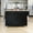 Black, variant on Rolling Mobile Kitchen, Storage Island with Solid Wood Top, Cabinet and 3 Drawers, 52.7" Kitchen Cart with Locking Wheels, Drop Leaf Breakfast Bar, Spice Rack, Towel Rack & Drawer (Blue)