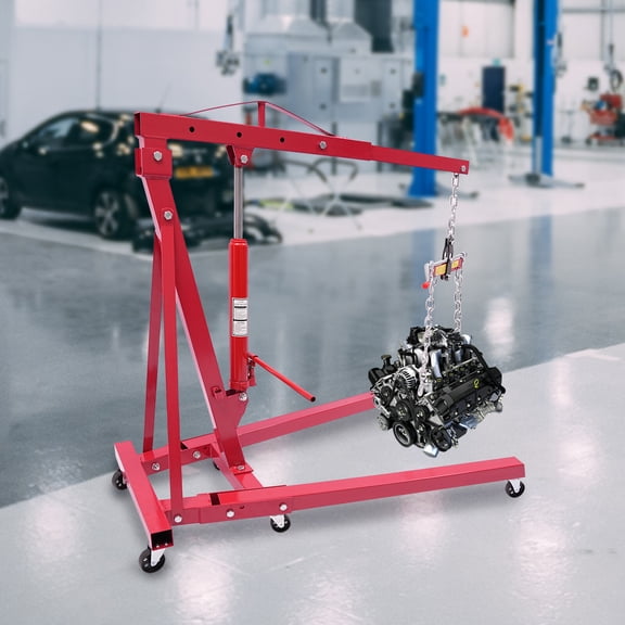 2Ton /4409.2lbs Hydraulic Crane Folding Hydraulic Lift Crane with Engine Leveler