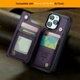 thumbnail image 5 of iPhone 15 Plus, 14, 13 Pro Max, 11 Wallet Case with RFID Blocking - Faux Leather Kickstand Phone Case with Magnetic Clasp, Shockproof Protection, and Card Holder for Women and Men, 5 of 5