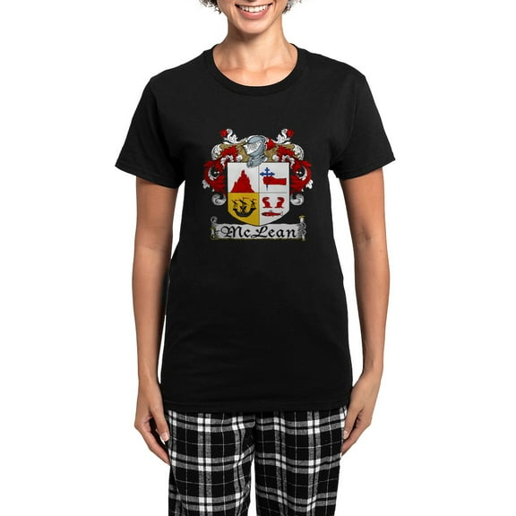 CafePress - Mclean Coat Of Arms Women's Dark Pajamas - Women's Short Sleeve Print T-Shirt and Pants Dark Cotton Pajama Set
