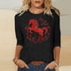 thumbnail image 1 of TaTaai Ladies 2026 New Year Festival Print 3/4 Sleeve Round Neck Blouse Casual Top Holiday Celebration Party Attire Gift, 1 of 5