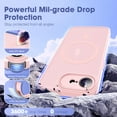 thumbnail image 6 of Compatible with iPhone 16E Case with Built-in Camera Lens Protector Translucent Magnetic iPhone 16E Phone Case 6.1" [Compatible with Mag-Safe][Great Grip Feeling], Pink, 6 of 13