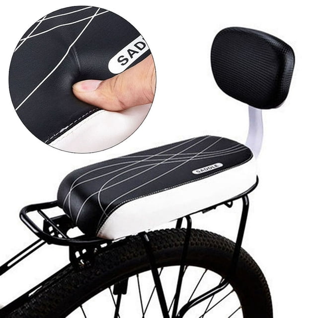 Bicycle Rear Seat Cycling MTB Bike PU Leather Soft Cushion Rear Rack Seat Children Carrier with Back Rest