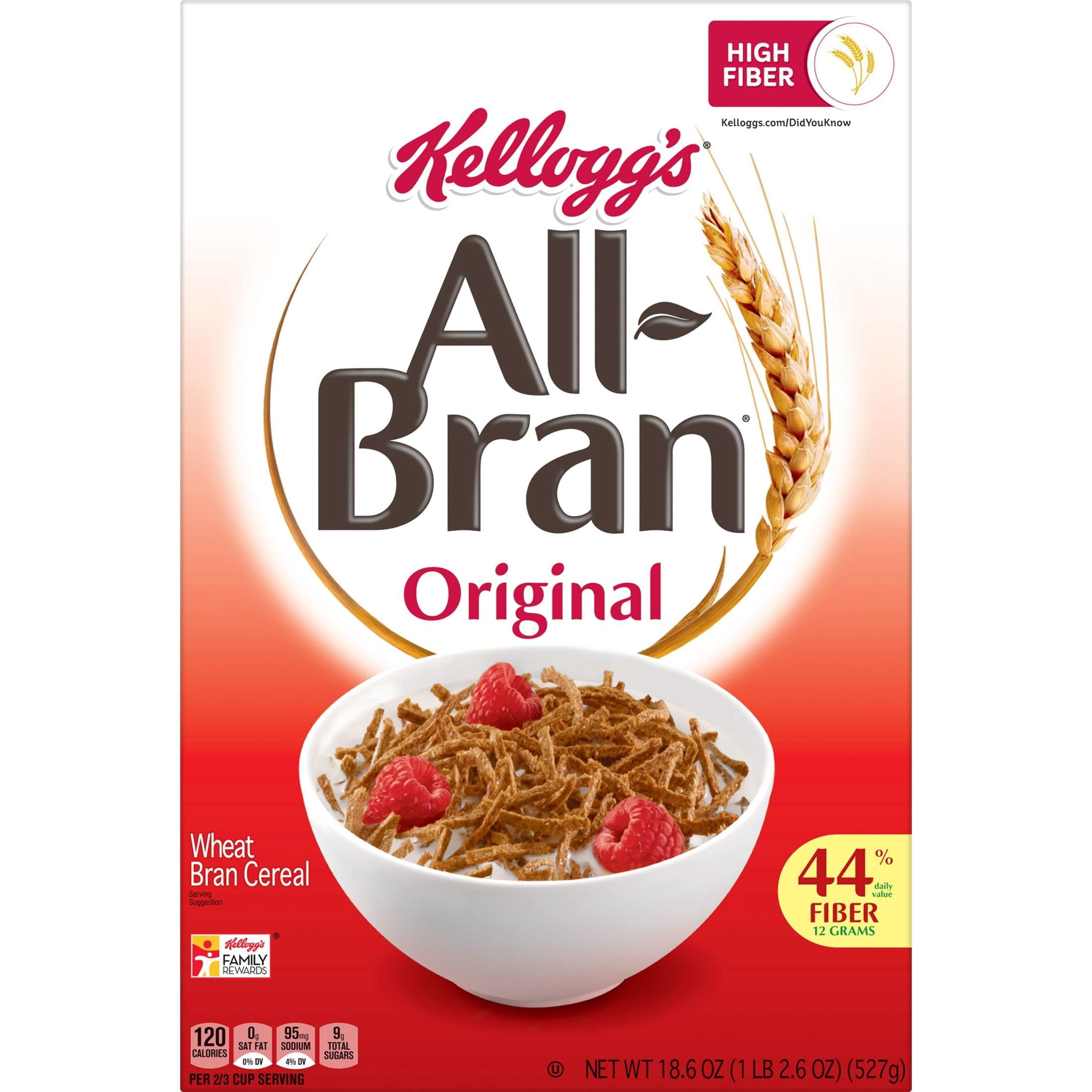 Kellogg S All-Bran Original Cold Breakfast Cereal (Pack of 3)