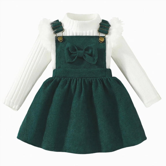 Gibobby Baby Kids Little Girl 2Pcs Fall Outfits 6 12 24 Months 2T 3T 4T 5T Long Sleeve Floral Print Pullover Tops Flare Pants Set Toddler Clothes Set(4-5 Years,Green)