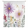 thumbnail image 2 of Purple Flowers Blossom Sheer Curtains 72 Inches Long, Spring Pastoral Garden Wildflowers Light Filering Curtains, Breathable Simi Curtain Privacy Drapes for Living Room Bedroom Window Treatment, 2 of 9