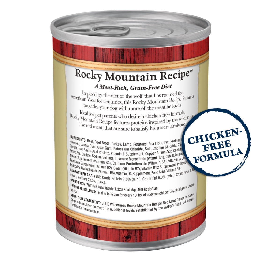 Blue Buffalo Wilderness Rocky Mountain Recipe Senior Wet Dog Food, Red Meat Recipe, 12.5-oz Cans (12 Count)