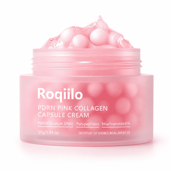 PDRN Pink Capsule Face Moisturizer with 5% Niacinamide – Day & Night Gel-Cream, Firming, Brightening & Deeply Hydrating, Collagen Infused, 1.94 oz