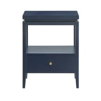Comfort Pointe Opava Midnight Blue Wood 1-drawer Nightstand with Floating Top