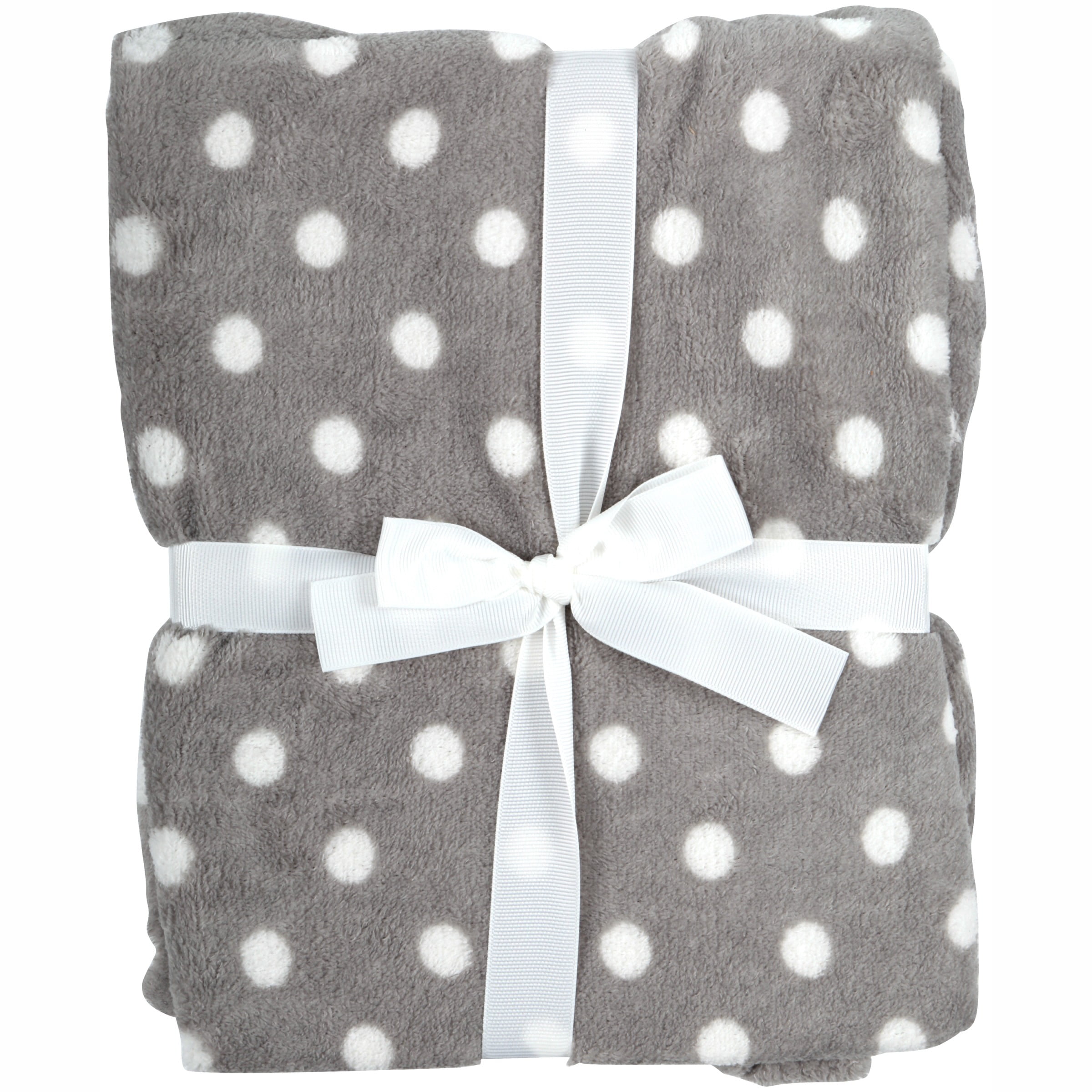 Little Starter Unisex Grey Polyester Polka Dot Polyester Blanket for Baby's
