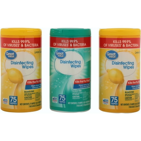 great value disinfecting wipes fresh lemon scent 225 wipes
