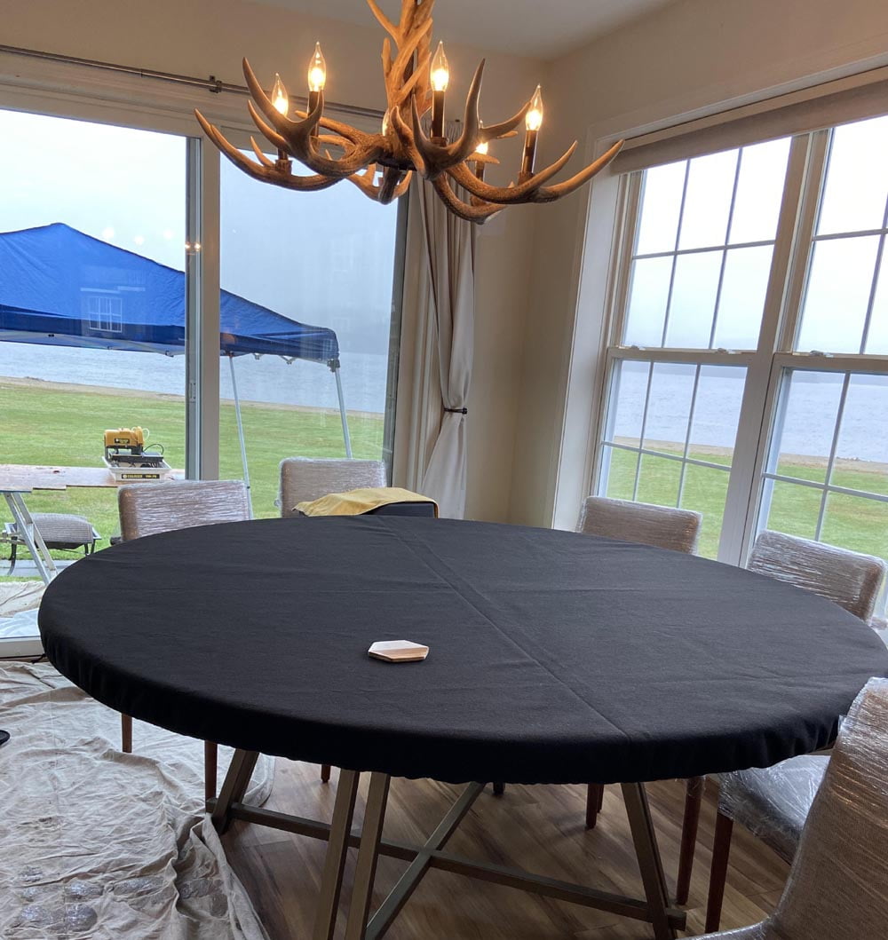 Felt Poker Table Cover BLACK fits 60" (5ft) ROUND Lifetime Folding