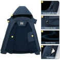 thumbnail image 4 of OutPro Womens Ski Jacket Waterproof Snow Outerwear Winter Windbreaker Anorak Coat Blue M, 4 of 10