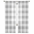 thumbnail image 2 of Grey Plaid Semi Sheer Curtains 72 Inch Length 2 Panels Set, Gradient Geometric Buffalo White Checkered Sheer Kitchen Curtain Privacy Voile Window Curtain for Living Room Bedroom Rod Pocket Drapes, 2 of 7