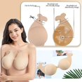 thumbnail image 4 of 2pcs Invisible Silicone Adhesive Shell Shaped Bras (L), Backless Push Up Bras, Lifted Bra Patches, 4 of 5
