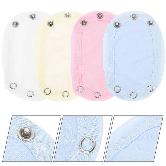 Clispeed 8Pcs Jumpsuit Snap Extenders Double Layer Cotton Bodysuit Extensions