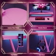 Bestier Pink Computer Desk with LED Light LShaped Desk Gaming Computer