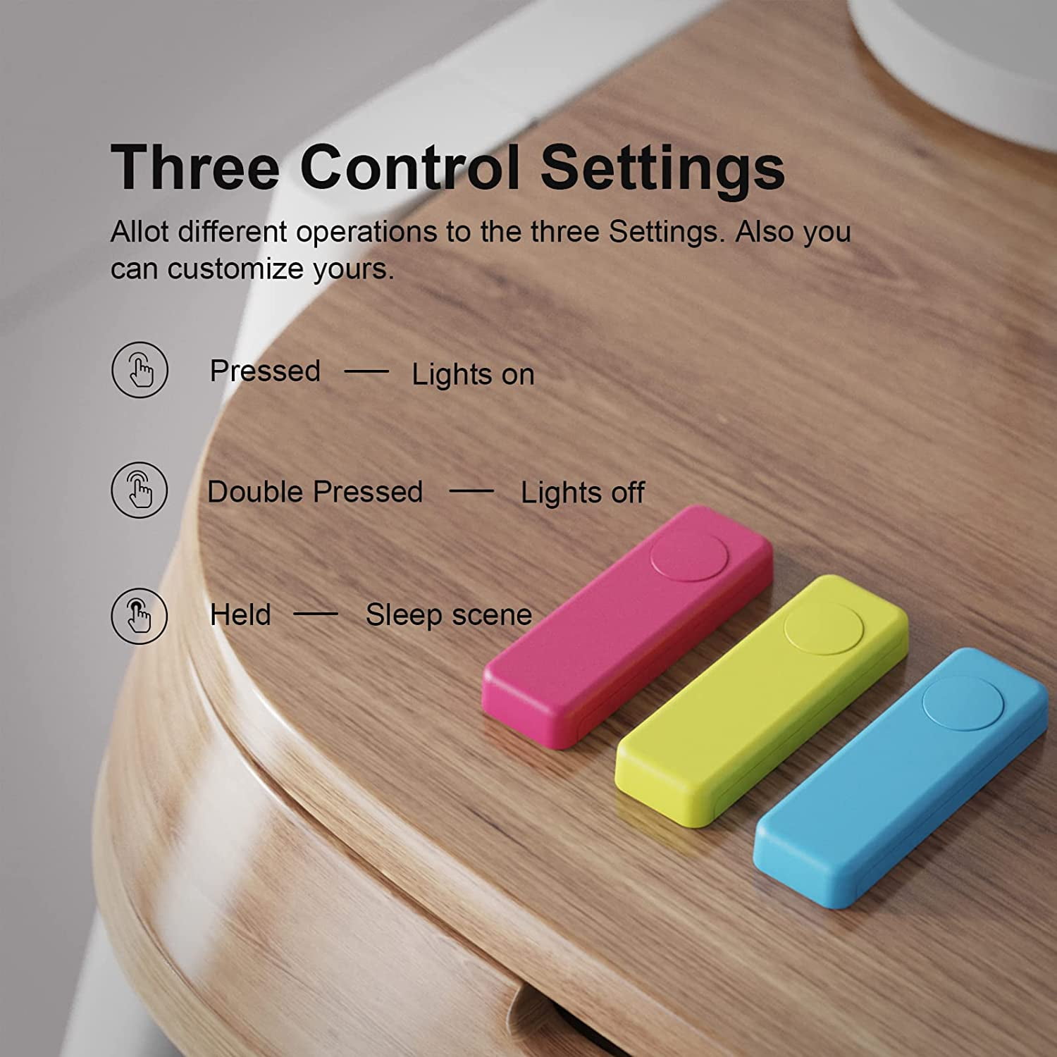 THIRDREALITY ZigBee Smart Button 3 Pack, Red Blue Yellow, 3-Way Remote Control, Require Zigbee hub, Compatible With SmartThings, Aeotec, Hubitat, Home Assistant, Third Reality Hub, Battery Included.