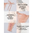 thumbnail image 3 of Aivtalk Lace Thongs Women's Side Tie Adjustable G-String Ladies See Through Underwear with Bowknot Low Rise Wild Panty for Valentine's Day M, 3 of 5