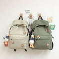thumbnail image 2 of Mochila escolar de nailon de gran capacidad para estudiantes de secundaria, mochilas japonesas para estudiantes de secundaria, mochilas sencillas de ocio, 2 of 5