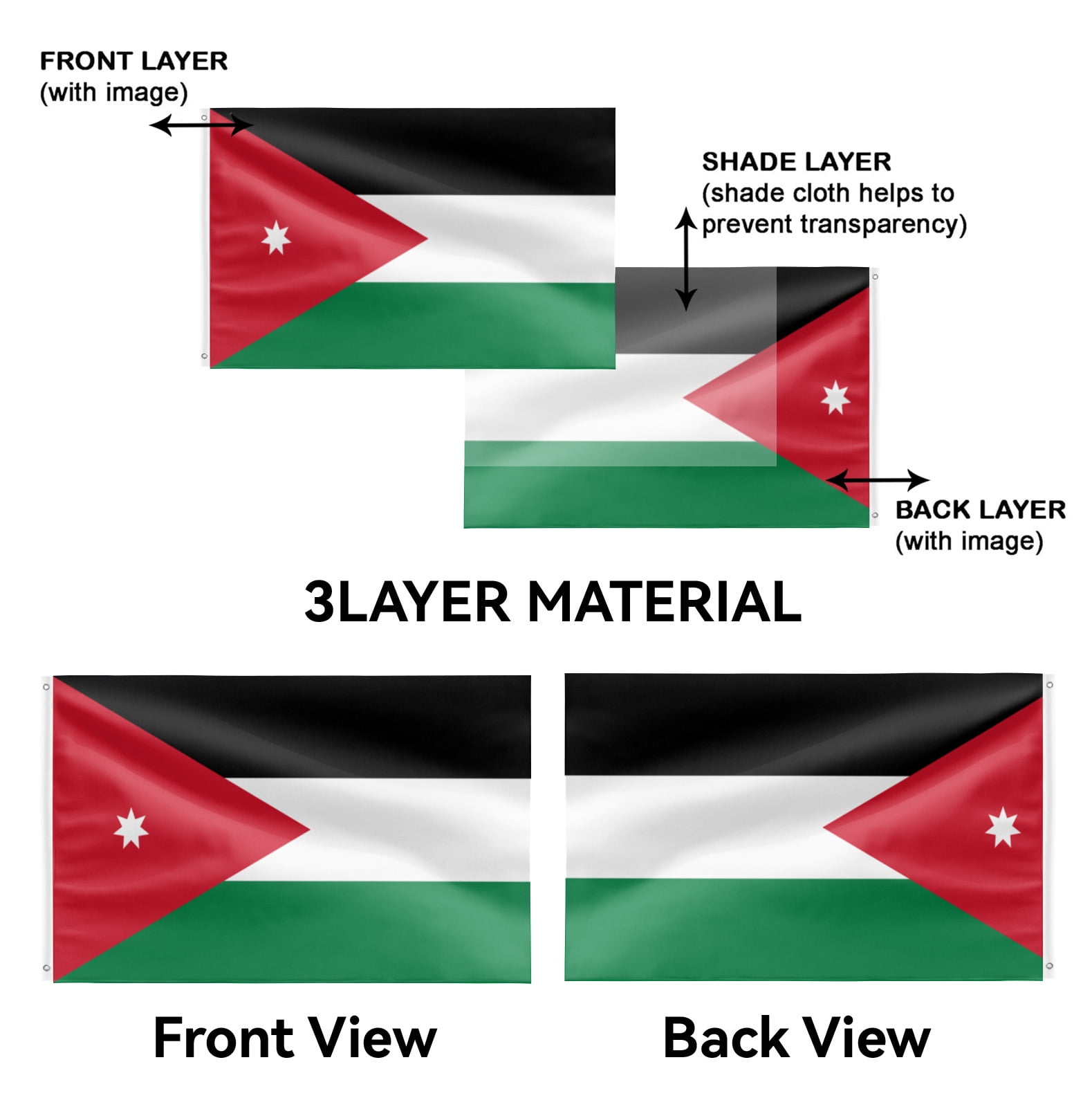 Livetty Double Sided 3 layers Flags 4x6 Ft Jordan Flags Banner for Yard Decoration Garden Display For World Soccer Play