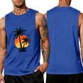thumbnail image 2 of Yifymode Mens Sleeveless Tank Tops Graphic Workout Gym Shirts Palm Tree Vintage Style T-Shirt, 2 of 5