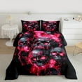 thumbnail image 2 of Manfei Spooky Halloween Skeleton Bedding Comforter Set,Horror Gothic Skull Twin Comforter Sets,Red Black Bedding Set For Boys Kids,Microfiber Bedroom Decor Reversible,2 Pieces, 2 of 8