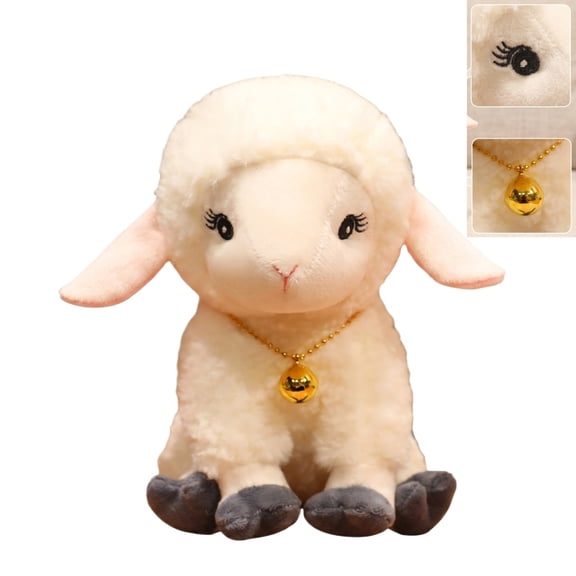 Wizlet Lamb Stuffed Animal 9.8 inch Cute Realistic Bell Sheep Plush Toys Ultra Soft Plushies Gifts for Kids