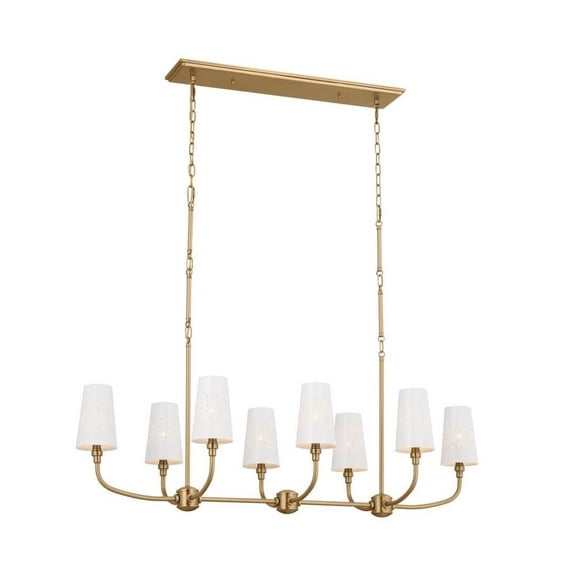 8 Light Chandelier in Traditional Style-18 inches Tall and 20.75 inches Wide-Brushed Natural Brass Finish Bailey Street Home 147-Bel-4964821
