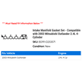 thumbnail image 2 of Intake Manifold Gasket Set - Compatible with 2003 Mitsubishi Outlander 2.4L 4-Cylinder, 2 of 2