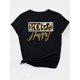 thumbnail image 4 of Chic Golden Letter Print Women's T-Shirt - Casual Round Neck, Short Sleeve Top for Spring/Summer/Fall - Breathable Polyester, Machine Washable, 4 of 7