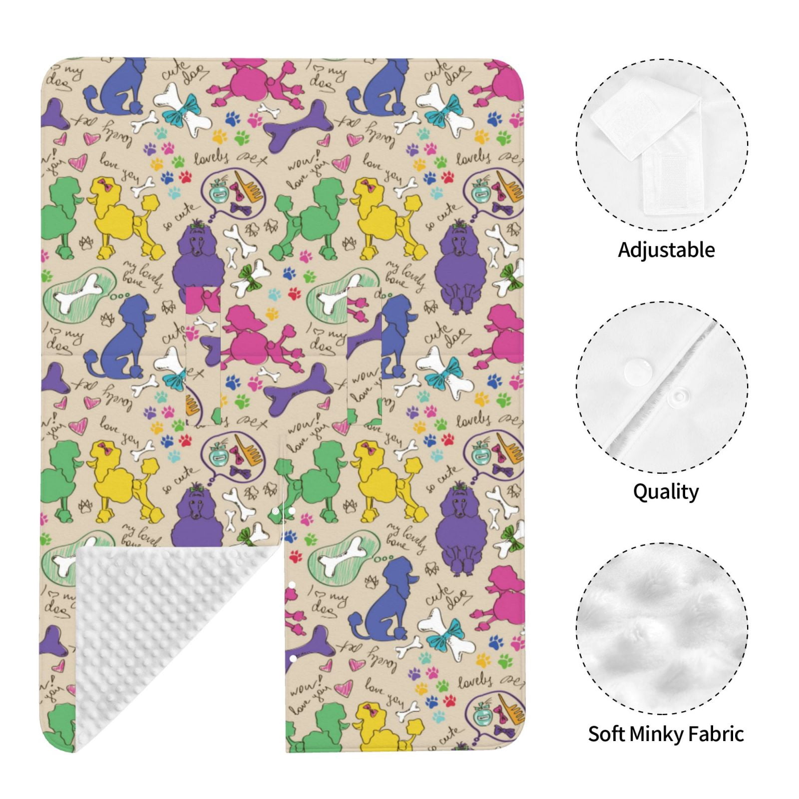 Car Seat Cover Baby - Funny Cute Poodle Dog Multi Color Breathable Infant Car Seat Cover for Baby Carseat, Lightweight Comfort Baby Essentials Must Haves Newborn Stuff for Girl Boy
