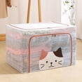 thumbnail image 1 of Caja de almacenamiento transparente grande, resistente al agua y a la humedad, plegable, para guardar ropa, armario de dormitorio, caja de almacenamiento de tela, 1 of 6