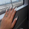 thumbnail image 3 of 24pcs Long Coffin Fake Nails Gradient White False Nails Star Full Cover Artificial Press On Nails For Women And Girls, 3 of 5