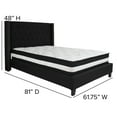 thumbnail image 3 of Flash Furniture Riverdale Full Size Tufted Upholstered Platform Bed in Black Fabric with Pocket Spring Mattress, 3 of 7