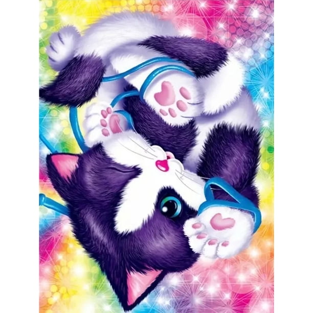 (HQ337) Resina Serie Gatitos Con Diamantes Completos 30*40CM