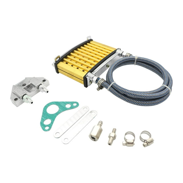 Enfriador de aceite de motocicleta, sistema de radiador, piezas de modificación, medio casco, accesorios , control , aluminio para 125cc oro Sunnimix Enfriamiento de aceite